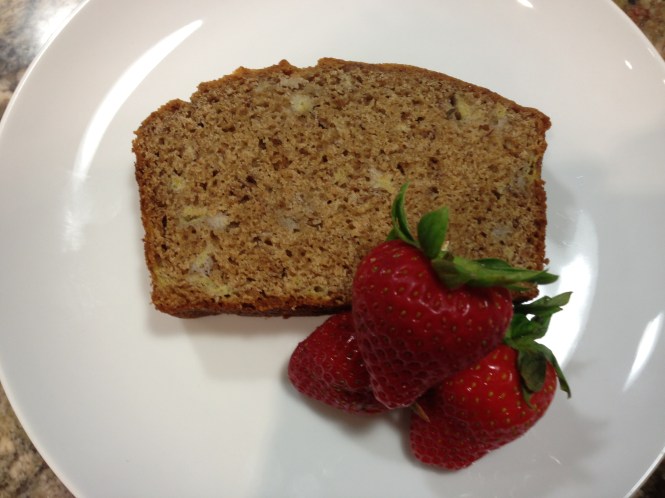 Banana Bread and Fresh Strawberries