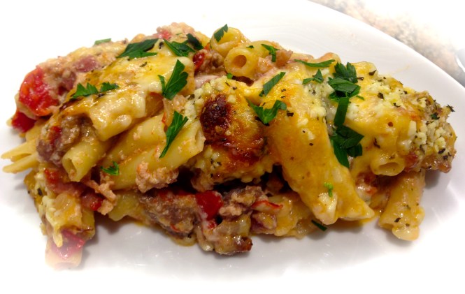 Baked Ziti With Sausage and Pancetta