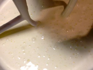 The consistency of the sugar and eggs...