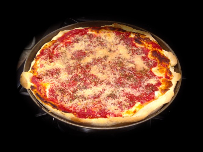 Chicago-style deep dish pizza