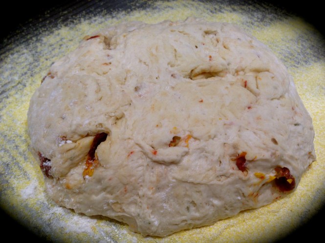 Bread Dough Ready To Rise On Prepared Baking Sheet...