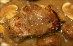 Simmer the medallions in the wine sauce for a few minutes before serving