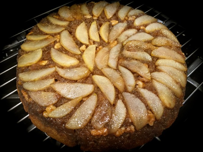 Maple Pear Walnut Skillet Cake