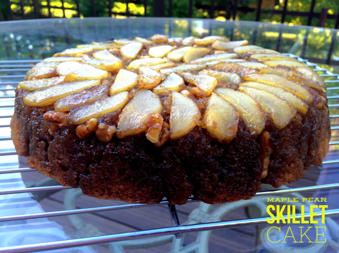 Maple Pear Walnut Skillet Cake