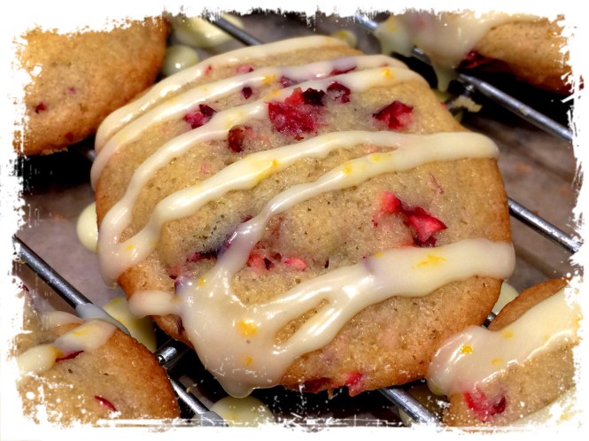 Iced Cranberry Orange Walnut Cookies