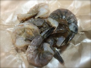 Fresh uncooked shrimp