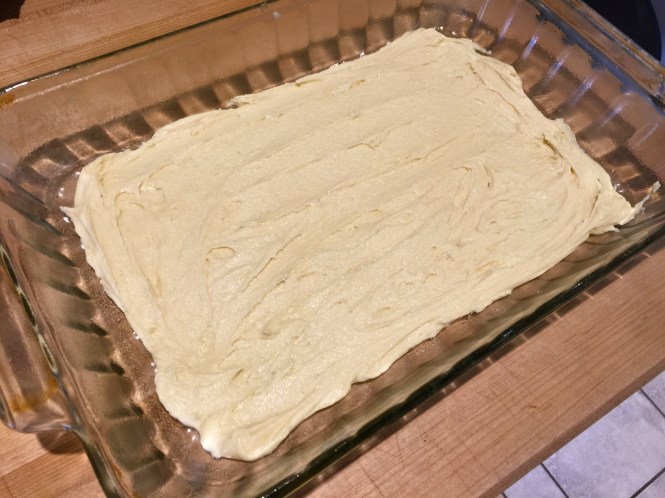 The bottom crust of the cherry pie squares