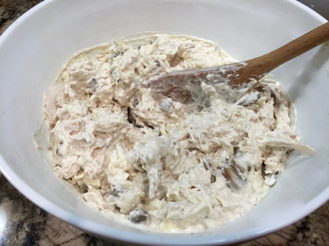 Spread the chicken mixture on top of the rice and cauliflower