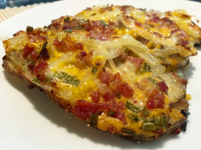 Grilled Three Cheese and Bacon Potatoes