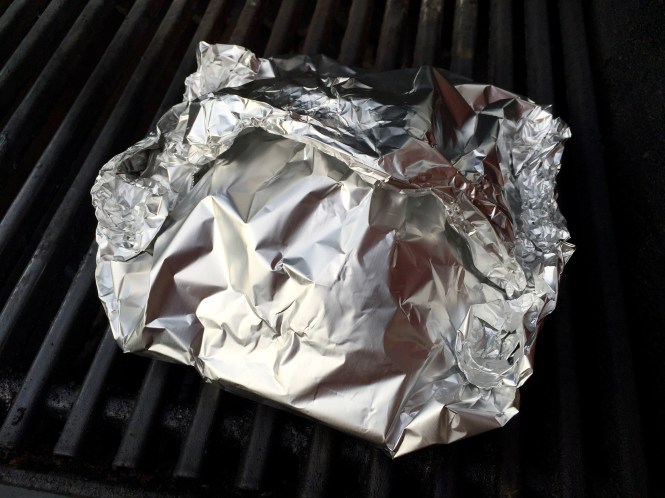 Crimp the top and sides of the foil and place on the grill