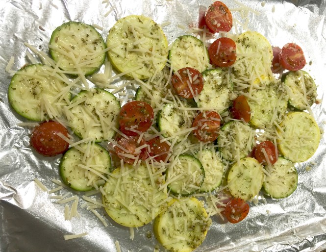 Garlic Roasted Summer Squash And Tomatoes