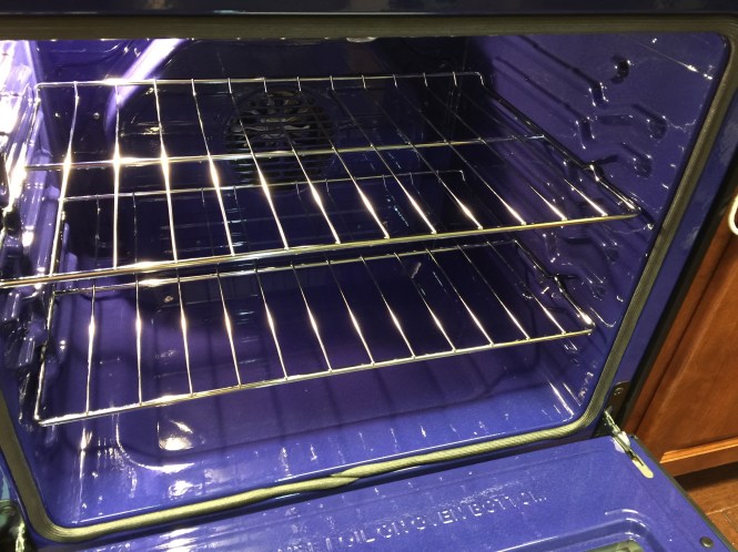 The inside of the stove